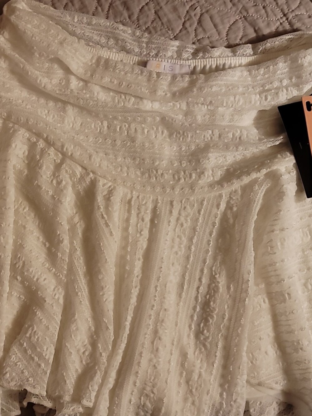 Iris Los Angeles White Lace Mini Skirt Built In Shorts NWT